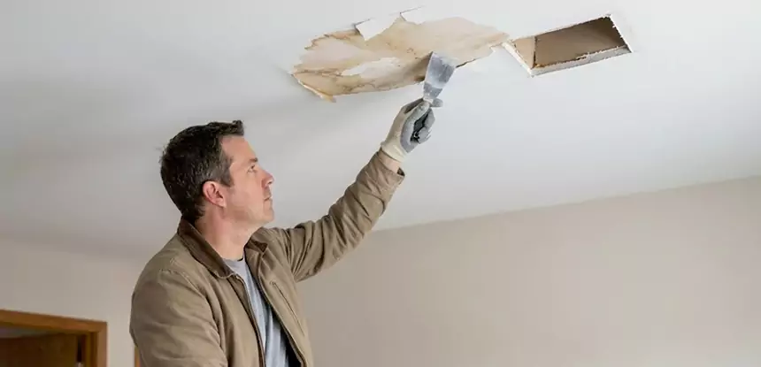 Ceiling Water Stain and Drywall Repair in Orchard Hill